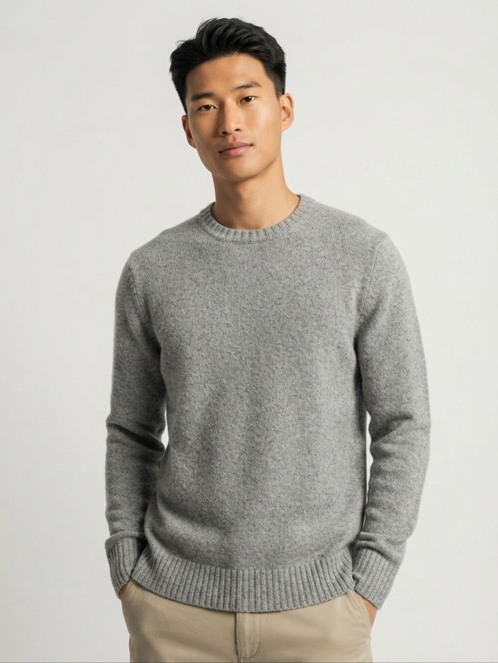 NEW VRST Men's Silver Gray Relaxed Cozy Sweater Size L
